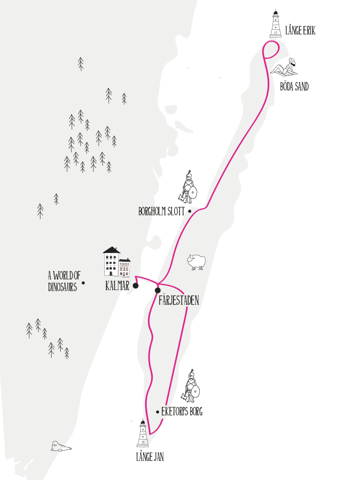 Öland Bilferie Roadtrip Kort